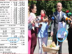 Foto/ Deputeti i PD blen shportën e ushqimeve bazë në Itali e Kroaci dhe mbetet i habitur nga çmimet