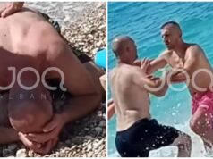 Fotot e dhimbshme/ Babai i 7-vjeçares konfliktohet me policin Arjan Tase, më pas shtrihet i dërrmuar në tokë me duart mbi kokë